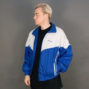 Vintage blue color block Spalding windbreaker